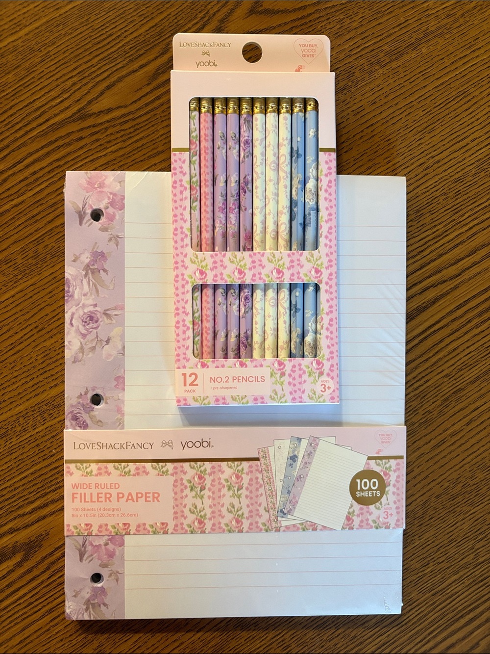 Love Shack Fancy x Target Pencil Set with Matching Wide Ruled Paper